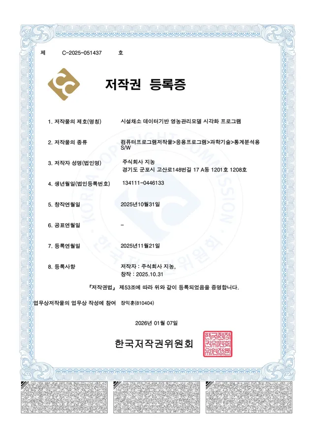 저작권 — 시설채소 데이터기반 영농관리모델 시각화 프로그램